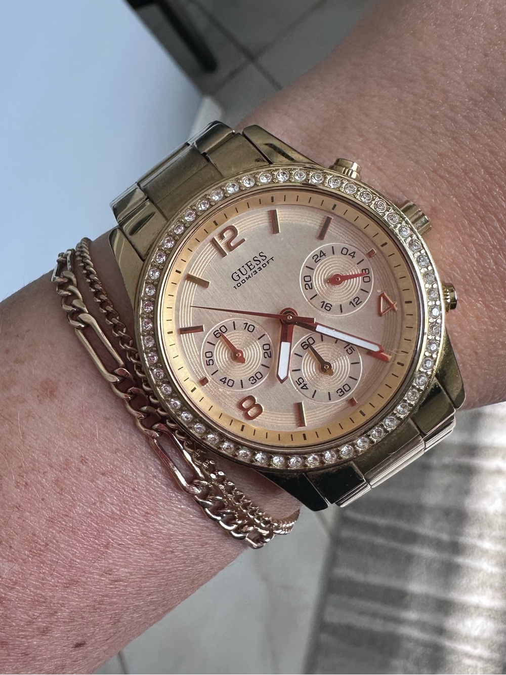 GUESS Gold Crystal Accent Women's Watch